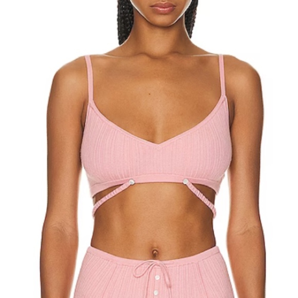 Guest In Residence Rib Bra in Blush. Size Small. NWT